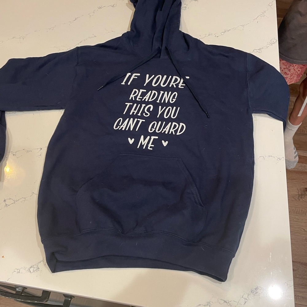 Black sweatshirt. Basketball